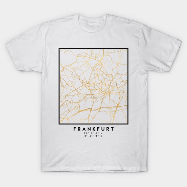 FRANKFURT GERMANY CITY STREET MAP ART T-Shirt by deificusArt